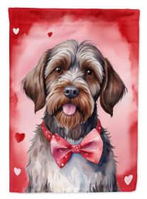 Wirehaired Pointing Griffon My Valentine Garden Flag Mailbox Flag Decorative Yard Flag Banner Outside Patio Artwork Yard Flower Beds, Garden Size