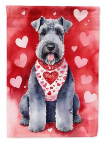 Kerry Blue Terrier My Valentine Garden Flag Mailbox Flag Decorative Yard Flag Banner Outside Patio Artwork Yard Flower Beds, Garden Size, Multicolor