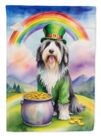 Bearded Collie St Patrick's Day Garden Flag Mailbox Flag Decorative Yard Flag Banner Outside Patio Artwork Yard Flower Beds, Garden Size, Multicolor