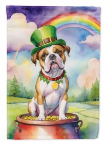 American Bulldog St Patrick's Day Garden Flag Mailbox Flag Decorative Yard Flag Banner Outside Patio Artwork Yard Flower Beds, Garden Size, Multicolor