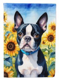 Boston Terrier in Sunflowers Garden Flag Mailbox Flag Decorative Yard Flag Banner Outside Patio Artwork Yard Flower Beds, Garden Size, Multicolor