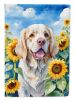Clumber Spaniel in Sunflowers Garden Flag Mailbox Flag Decorative Yard Flag Banner Outside Patio Artwork Yard Flower Beds, Garden Size, Multicolor
