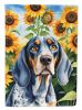 Bluetick Coonhound in Sunflowers Garden Flag Mailbox Flag Decorative Yard Flag Banner Outside Patio Artwork Yard Flower Beds, Garden Size, Multicolor