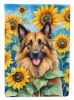 Belgian Tervuren in Sunflowers Garden Flag Mailbox Flag Decorative Yard Flag Banner Outside Patio Artwork Yard Flower Beds, Garden Size, Multicolor