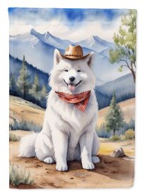 Samoyed Cowboy Welcome Garden Flag Mailbox Flag Decorative Yard Flag Banner Outside Patio Artwork Yard Flower Beds, Garden Size, Multicolor