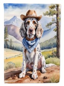 English Setter Cowboy Welcome Garden Flag Mailbox Flag Decorative Yard Flag Banner Outside Patio Artwork Yard Flower Beds, Garden Size, Multicolor