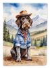 German Wirehaired Pointer Cowboy Welcome Garden Flag Mailbox Flag Decorative Yard Flag Banner Outside Patio Artwork Yard Flower Beds, Garden Size