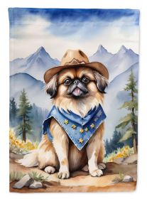 Pekingese Cowboy Welcome Garden Flag Mailbox Flag Decorative Yard Flag Banner Outside Patio Artwork Yard Flower Beds, Garden Size, Multicolor