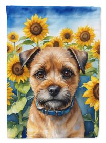 Border Terrier in Sunflowers Garden Flag Mailbox Flag Decorative Yard Flag Banner Outside Patio Artwork Yard Flower Beds, Garden Size, Multicolor