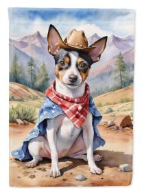 Rat Terrier Cowboy Welcome Garden Flag Mailbox Flag Decorative Yard Flag Banner Outside Patio Artwork Yard Flower Beds, Garden Size, Multicolor