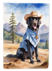 Flat-Coated Retriever Cowboy Welcome Garden Flag Mailbox Flag Decorative Yard Flag Banner Outside Patio Artwork Yard Flower Beds, Garden Size