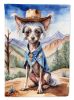 Chinese Crested Cowboy Welcome Garden Flag Mailbox Flag Decorative Yard Flag Banner Outside Patio Artwork Yard Flower Beds, Garden Size, Multicolor