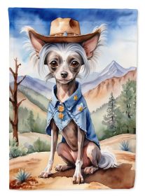 Chinese Crested Cowboy Welcome Garden Flag Mailbox Flag Decorative Yard Flag Banner Outside Patio Artwork Yard Flower Beds, Garden Size, Multicolor