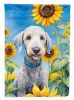 Bedlington Terrier in Sunflowers Garden Flag Mailbox Flag Decorative Yard Flag Banner Outside Patio Artwork Yard Flower Beds, Garden Size, Multicolor