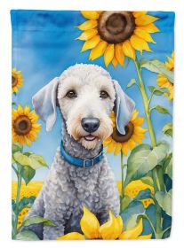 Bedlington Terrier in Sunflowers Garden Flag Mailbox Flag Decorative Yard Flag Banner Outside Patio Artwork Yard Flower Beds, Garden Size, Multicolor