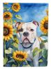 American Bulldog in Sunflowers Garden Flag Mailbox Flag Decorative Yard Flag Banner Outside Patio Artwork Yard Flower Beds, Garden Size, Multicolor