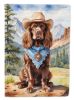 Sussex Spaniel Cowboy Welcome Garden Flag Mailbox Flag Decorative Yard Flag Banner Outside Patio Artwork Yard Flower Beds, Garden Size, Multicolor