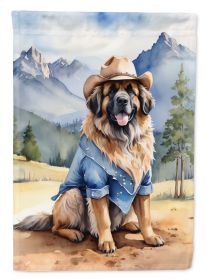 Leonberger Cowboy Welcome Garden Flag Mailbox Flag Decorative Yard Flag Banner Outside Patio Artwork Yard Flower Beds, Garden Size, Multicolor