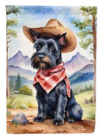 Scottish Terrier Cowboy Welcome Garden Flag Mailbox Flag Decorative Yard Flag Banner Outside Patio Artwork Yard Flower Beds, Garden Size, Multicolor