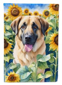Anatolian Shepherd in Sunflowers Garden Flag Mailbox Flag Decorative Yard Flag Banner Outside Patio Artwork Yard Flower Beds, Garden Size, Multicolor