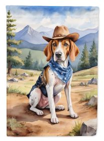 English Foxhound Cowboy Welcome Garden Flag Mailbox Flag Decorative Yard Flag Banner Outside Patio Artwork Yard Flower Beds, Garden Size, Multicolor