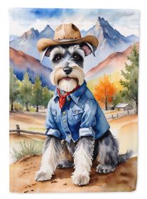 Schnauzer Cowboy Welcome Garden Flag Mailbox Flag Decorative Yard Flag Banner Outside Patio Artwork Yard Flower Beds, Garden Size, Multicolor