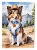 Sheltie Cowboy Welcome Garden Flag Mailbox Flag Decorative Yard Flag Banner Outside Patio Artwork Yard Flower Beds, Garden Size, Multicolor