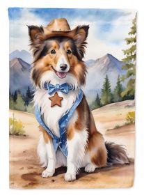 Sheltie Cowboy Welcome Garden Flag Mailbox Flag Decorative Yard Flag Banner Outside Patio Artwork Yard Flower Beds, Garden Size, Multicolor