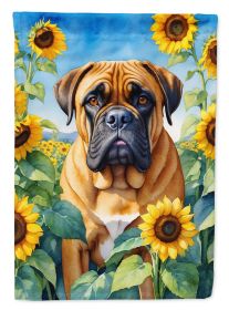 Bullmastiff in Sunflowers Garden Flag Mailbox Flag Decorative Yard Flag Banner Outside Patio Artwork Yard Flower Beds, Garden Size, Multicolor