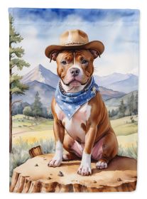 Staffordshire Bull Terrier Cowboy Welcome Garden Flag Mailbox Flag Decorative Yard Flag Banner Outside Patio Artwork Yard Flower Beds, Garden Size