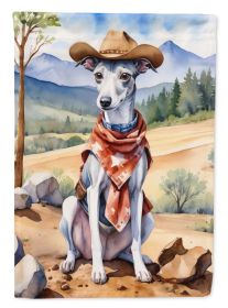 Whippet Cowboy Welcome Garden Flag Mailbox Flag Decorative Yard Flag Banner Outside Patio Artwork Yard Flower Beds, Garden Size, Multicolor