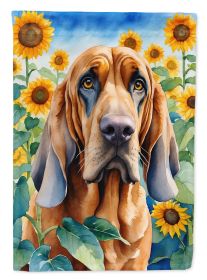 Bloodhound in Sunflowers Garden Flag Mailbox Flag Decorative Yard Flag Banner Outside Patio Artwork Yard Flower Beds, Garden Size, Multicolor
