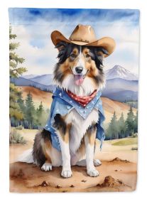 Collie Cowboy Welcome Garden Flag Mailbox Flag Decorative Yard Flag Banner Outside Patio Artwork Yard Flower Beds, Garden Size, Multicolor
