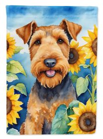 Airedale Terrier in Sunflowers Garden Flag Mailbox Flag Decorative Yard Flag Banner Outside Patio Artwork Yard Flower Beds, Garden Size, Multicolor