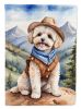 Maltipoo Cowboy Welcome Garden Flag Mailbox Flag Decorative Yard Flag Banner Outside Patio Artwork Yard Flower Beds, Garden Size, Multicolor
