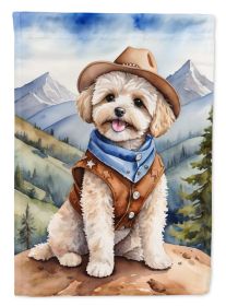 Maltipoo Cowboy Welcome Garden Flag Mailbox Flag Decorative Yard Flag Banner Outside Patio Artwork Yard Flower Beds, Garden Size, Multicolor
