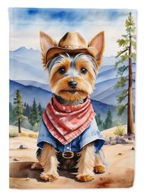 Silky Terrier Cowboy Welcome Garden Flag Mailbox Flag Decorative Yard Flag Banner Outside Patio Artwork Yard Flower Beds, Garden Size, Multicolor
