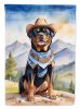 Rottweiler Cowboy Welcome Garden Flag Mailbox Flag Decorative Yard Flag Banner Outside Patio Artwork Yard Flower Beds, Garden Size, Multicolor