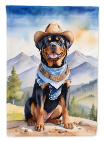 Rottweiler Cowboy Welcome Garden Flag Mailbox Flag Decorative Yard Flag Banner Outside Patio Artwork Yard Flower Beds, Garden Size, Multicolor