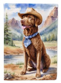 Chesapeake Bay Retriever Cowboy Welcome Garden Flag Mailbox Flag Decorative Yard Flag Banner Outside Patio Artwork Yard Flower Beds, Garden Size