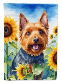Australian Terrier in Sunflowers Garden Flag Mailbox Flag Decorative Yard Flag Banner Outside Patio Artwork Yard Flower Beds, Garden Size, Multicolor