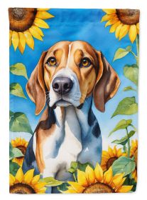 American Foxhound in Sunflowers Garden Flag Mailbox Flag Decorative Yard Flag Banner Outside Patio Artwork Yard Flower Beds, Garden Size, Multicolor