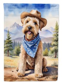 Wheaten Terrier Cowboy Welcome Garden Flag Mailbox Flag Decorative Yard Flag Banner Outside Patio Artwork Yard Flower Beds, Garden Size, Multicolor