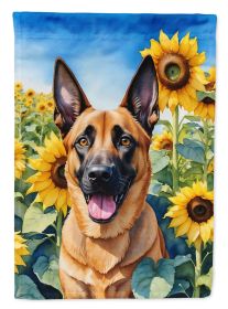 Belgian Malinois in Sunflowers Garden Flag Mailbox Flag Decorative Yard Flag Banner Outside Patio Artwork Yard Flower Beds, Garden Size, Multicolor