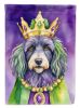 Bergamasco Sheepdog King of Mardi Gras House Flag Large Porch Sleeve Pole Decorative Outside Yard Banner Artwork Wall Hanging, Polyester, House Size