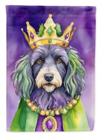 Bergamasco Sheepdog King of Mardi Gras House Flag Large Porch Sleeve Pole Decorative Outside Yard Banner Artwork Wall Hanging, Polyester, House Size