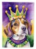 Beagle King of Mardi Gras House Flag Large Porch Sleeve Pole Decorative Outside Yard Banner Artwork Wall Hanging, Polyester, House Size, Multicolor