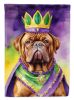 Dogue de Bordeaux King of Mardi Gras House Flag Large Porch Sleeve Pole Decorative Outside Yard Banner Artwork Wall Hanging, Polyester, House Size