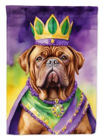 Dogue de Bordeaux King of Mardi Gras House Flag Large Porch Sleeve Pole Decorative Outside Yard Banner Artwork Wall Hanging, Polyester, House Size