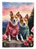 Basenji Two Hearts House Flag Large Porch Sleeve Pole Decorative Outside Yard Banner Artwork Wall Hanging, Polyester, House Size, Multicolor